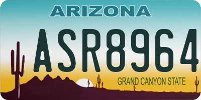 AZ license plate ASR8964