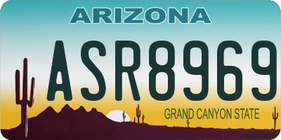 AZ license plate ASR8969