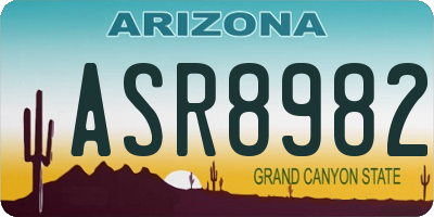AZ license plate ASR8982