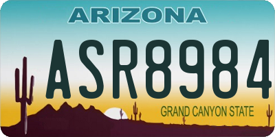 AZ license plate ASR8984
