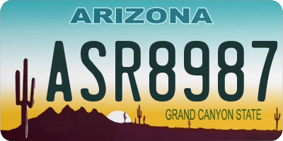 AZ license plate ASR8987