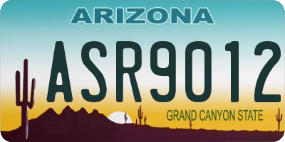 AZ license plate ASR9012