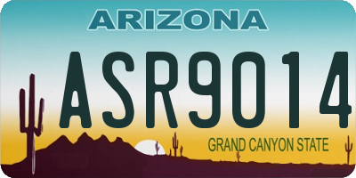 AZ license plate ASR9014