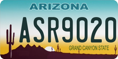 AZ license plate ASR9020