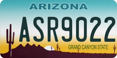 AZ license plate ASR9022