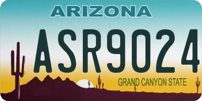AZ license plate ASR9024