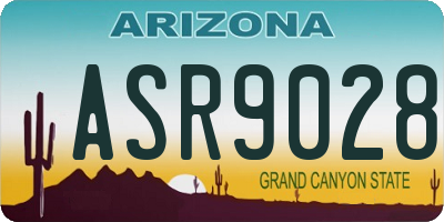 AZ license plate ASR9028