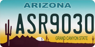 AZ license plate ASR9030