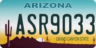 AZ license plate ASR9033