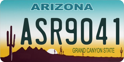 AZ license plate ASR9041