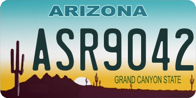 AZ license plate ASR9042