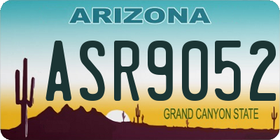 AZ license plate ASR9052