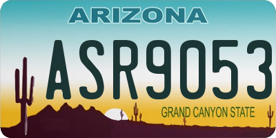 AZ license plate ASR9053