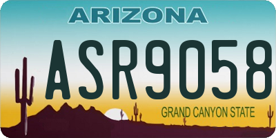 AZ license plate ASR9058
