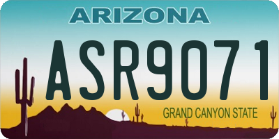 AZ license plate ASR9071