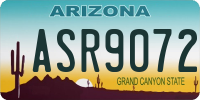 AZ license plate ASR9072