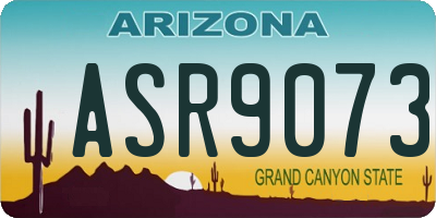 AZ license plate ASR9073