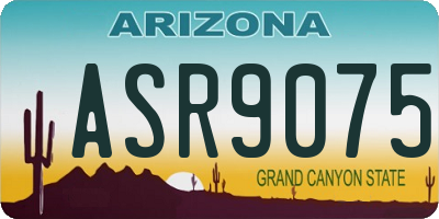 AZ license plate ASR9075