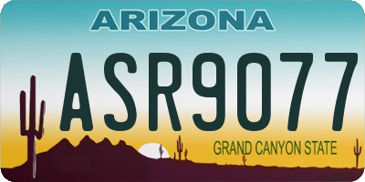 AZ license plate ASR9077