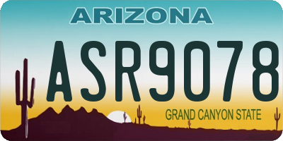 AZ license plate ASR9078