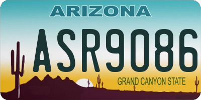 AZ license plate ASR9086