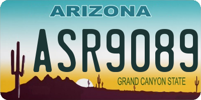 AZ license plate ASR9089