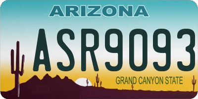 AZ license plate ASR9093