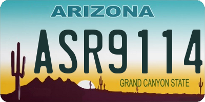 AZ license plate ASR9114