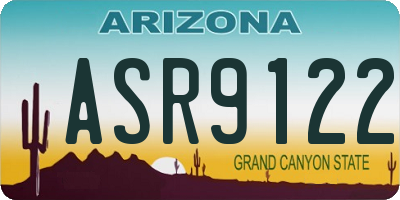 AZ license plate ASR9122