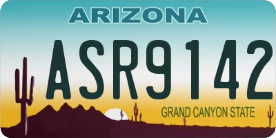 AZ license plate ASR9142