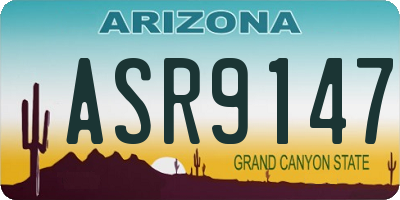 AZ license plate ASR9147