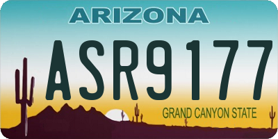 AZ license plate ASR9177