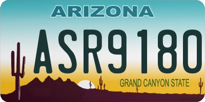 AZ license plate ASR9180