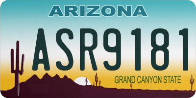 AZ license plate ASR9181