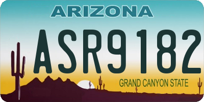 AZ license plate ASR9182