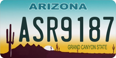 AZ license plate ASR9187