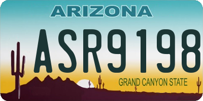 AZ license plate ASR9198