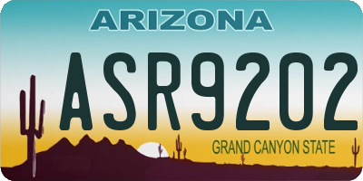 AZ license plate ASR9202