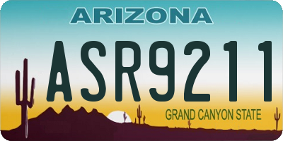 AZ license plate ASR9211