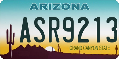 AZ license plate ASR9213