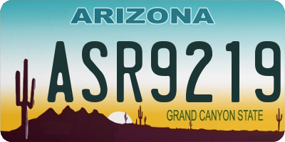 AZ license plate ASR9219