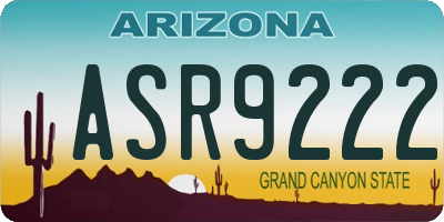 AZ license plate ASR9222