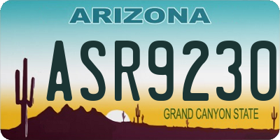AZ license plate ASR9230
