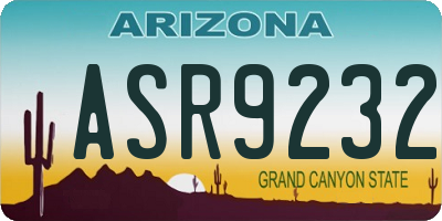 AZ license plate ASR9232
