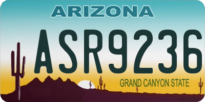 AZ license plate ASR9236