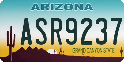 AZ license plate ASR9237