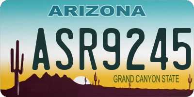 AZ license plate ASR9245