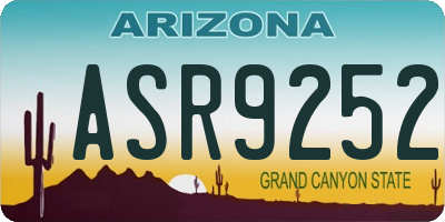AZ license plate ASR9252