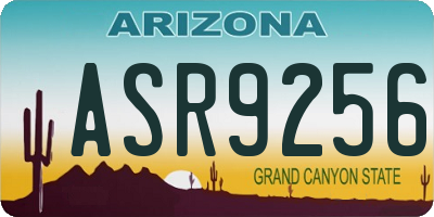 AZ license plate ASR9256