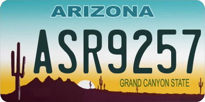 AZ license plate ASR9257